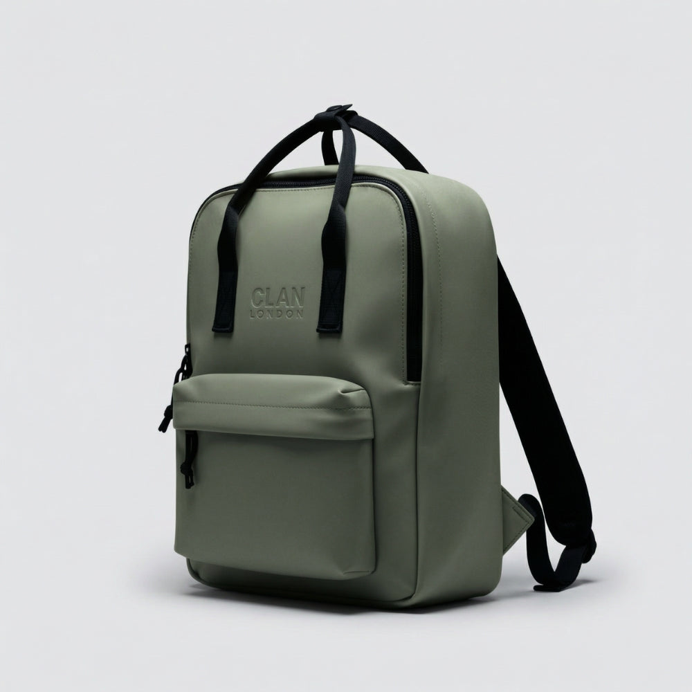boy london green leather backpack Hackney Backpack