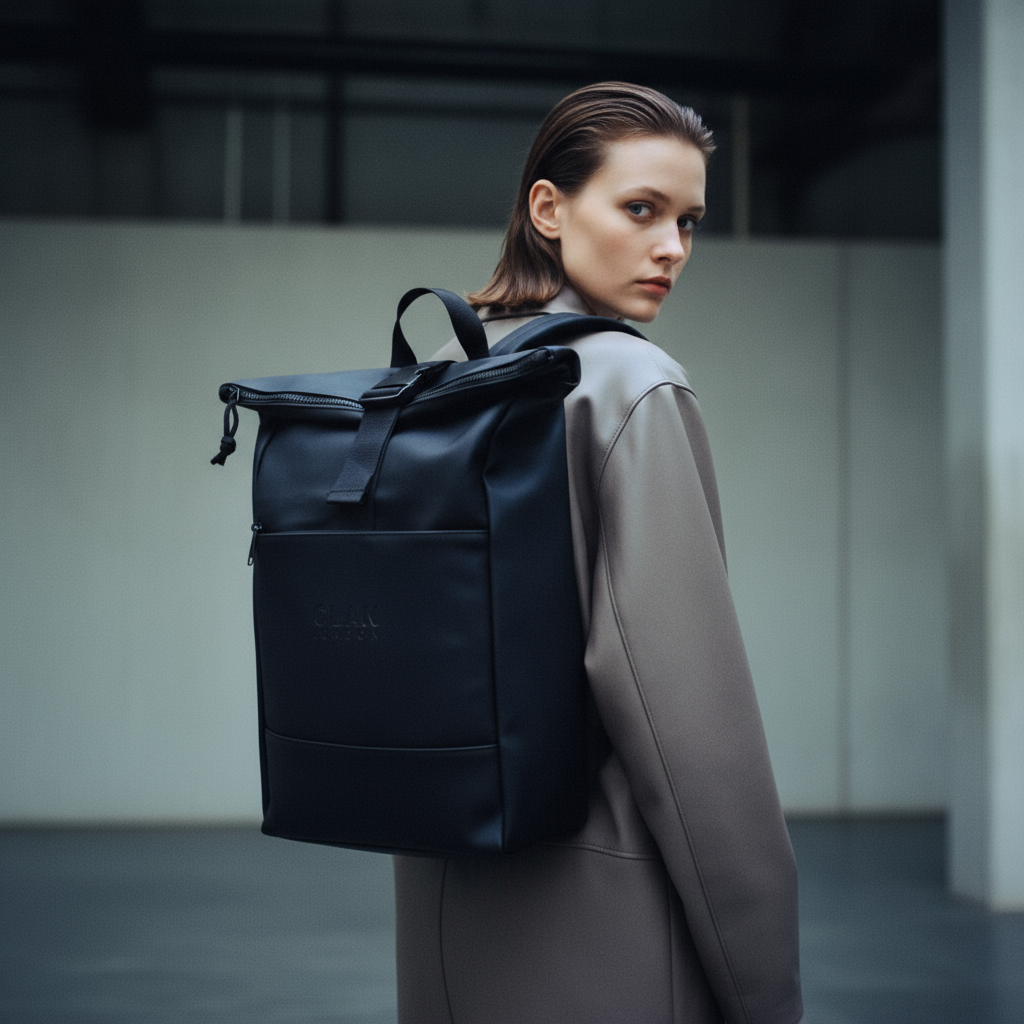 Piccadilly Backpack - Obsidian — product and lifestyle detail